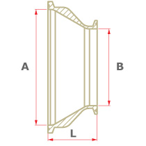 Drawing of Hygienic Clamp x Hygienic Clamp (short) (AD)