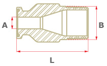 Drawing of Hygienic Clamp x Male Thread (AD)