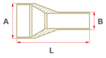 Drawing of ASME-BPE Concentric Reducer (Tube weld x Tube weld) (WF-BPERED)