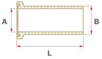 Drawing of ASME-BPE Weld Ferrules (WF-BPE)